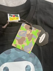 A Bathing Ape BAPE Baby Milo Black Graphic Print Logo Crew Neck T-Shirt M