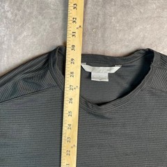 Y2K Nike Mens Large Long Sleeve Waffle Knit Thermal Shirt Charcoal Grey Swoosh