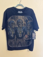 Blood Battle Men’s XL Black Skull Graphic Tee Drop Shoulder Boxy Crew MC16SK180