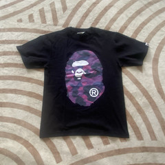 A Bathing Ape BAPE Men’s Black Camo Ape Head Logo Cotton T-Shirt M/L