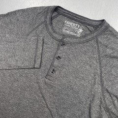 Faherty Shirt Mens Large Cloud Cotton Henley Long Sleeve Pima Modal Basic Tee T