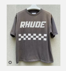 NEW RHUDE Men Women High Quality Leisure Cotton Short Sleeve POLO T-Shirt S-XL