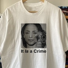 90s Sade Parody It Is A Crime Aged T-Shirt White M