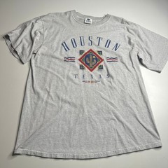 Vintage 90s Houston Texas Graphic T-Shirt XL Made USA Tommys 1992 Cotton
