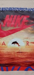 Rare Nike Air T Shirt Dolphin Nautical Ocean Beach Fish Mens Medium M