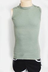 Vintage Tom Of Finland Green Sleeveless Cotton Tank Top/ Shirt with Detail Sz M