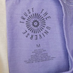 Trust The Universe Mens T Shirt Size M Varsity University Purple Split Tee