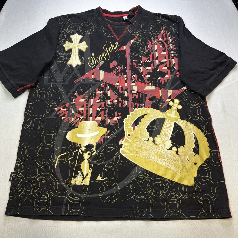 Vintage Sean John Men’s All-Over Graphic Tee Mens Sz XXL Y2K Hip Hop #0164