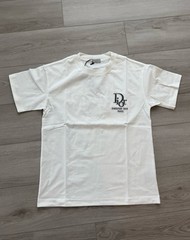 Dior Embroidered Logo White T-shirt Sz M