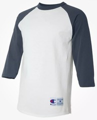 Champion 5.2 oz. Tagless Raglan Long Sleeves Baseball T-Shirt T1397