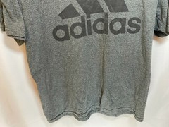 Adidas Shirt Adult Large Grey The Go To Tee Spell Out Pullover Mens