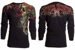 Xtreme Couture by Affliction Men’s Thermal Shirt TELEPHUS Skull Biker