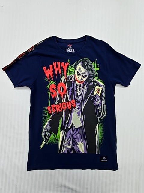 Joker Men’s Navy ‘Why So Serious’ Graphic T-Shirt Size L