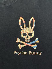 Psycho Bunny T-Shirt Mens Size 7 XL Black 3D Multicolor Skull Bunny Graphic Tee