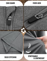 3Pack Quarter Zip Pullover Men Sweatshirts for Mens Long Sleeve Running Athle…
