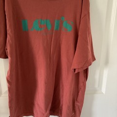 Levi’s Relaxed Fit Logo Graphic Crew Neck T-Shirt Mens Red/Green Sz S