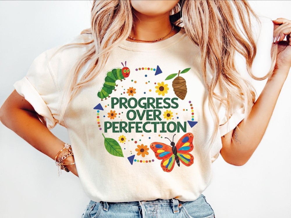 Cute Teacher Shirt Progress Over Perfection Elementary Teacher Back To School Te
