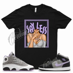 SHHH T Shirt for J1 1 Mid SE GS Houndstooth Lilac Silver Plaid Violet 13