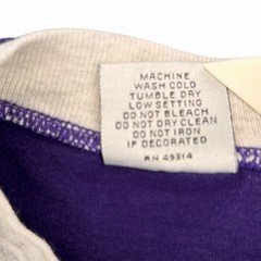 Vtg Purple Cotton T Shirt Lined Sleeves Neck Crew Mens Sz XL Made USA