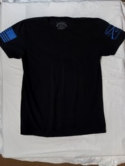 Grunt Style Mens Large Graphic Tee Black And Blue Short Sleeve