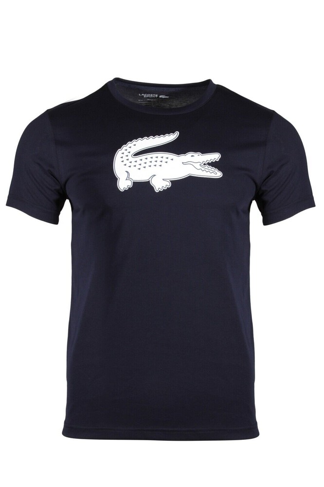 Lacoste SPORT Mens 3D Print Crocodile Jersey T-Shirt in Navy Blue TH2042-51 525