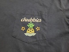 Chubbies Shirt Mens 2XL Blue Pocket Tee Logo Taco Weekend Neon Pineapple Casual