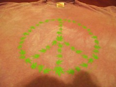 Vintage! Tie – Dyed Hippie Pot Leaf Peace Sign 1995 T – Shirt X-Large