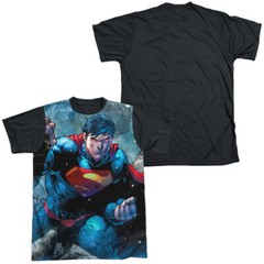 Superman Rumble Adult Halloween Costume T Shirt (Black Back), S-3XL