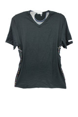 T-Shirt M/Short – V, Men, (Fibers), White + Black R204 Cacharel Homme