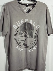 Buffalo David Bitton v-neck short sleeve stretch muscle t-shirt skull gray XL