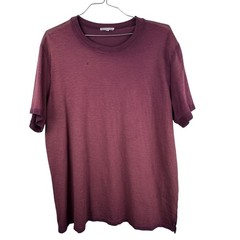Maroon Hand Dyed Distressed Cotton Streetwear T-Shirt Cotton Citizen Size XL