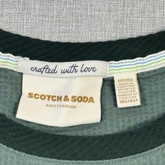 Scotch & Soda Shirt Mens M Green Waffle Crewneck Short Sleeve Stretch Amsterdam
