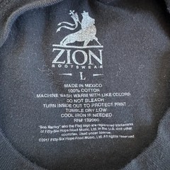 Zion Rootswear Bob Marley Iron Lion Tri-Color , 100% Cotton, T-Shirt, sz Large