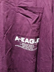 American Eagle Mens Shirt Size XL Tall Burgandy Long Sleeve Logo Front Pocket