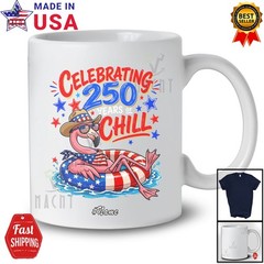 Custom Name Celebrating 250th Chill; 4th July Flamingo Floating Patriotic Shirt
