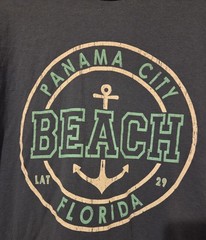 PCB Panama City Beach Lat 29 Florida Mens Large T Shirt Slate Blue Distressed
