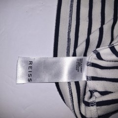 Reiss Mens XL Striped Short Sleeve T-Shirt Navy Blue White Crew Neck Brentford