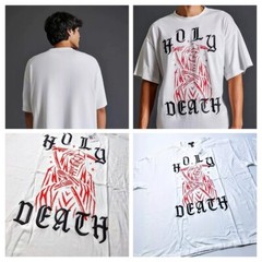 Forever 21 2XL Men’s T Shirt White Red Black Reaper Graphic Embroidered NWT