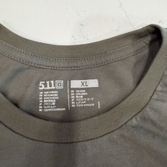 5.11 Tactical Olive Green Short Sleeve Logo Tee with Yellow Print XL