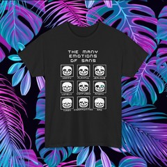 Undertale Sans Shirt The Many Emotions of Sans Funny Gamer Graphic Tee