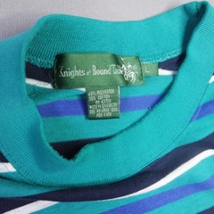 Vintage Knights of Round Table Striped Horse Green Purple Men’s T Shirt Large