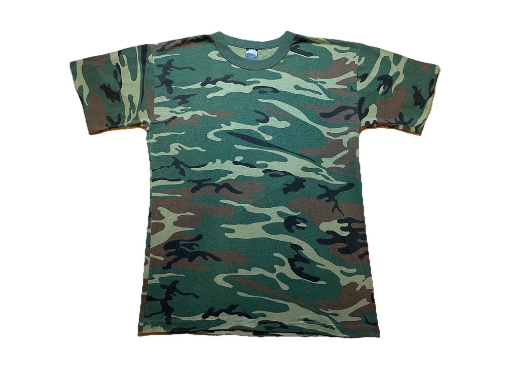 Vintage Woodland Camo XL T Shirt Mens 90s Single Stitch Army Made In USA
