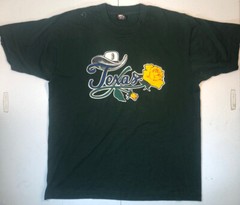 Vintage Texas Shirt Mens Green Large Single Stitch Made In USA *see description