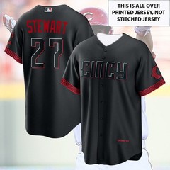 🔥Sal #27 Stewart Cincinnati Baseball Team 2026 Number & Name AOP For Fans