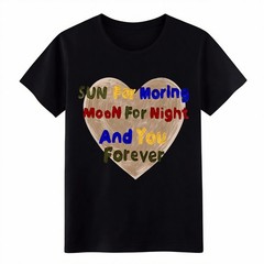 Hand Drawn Heart Love Quote “You Forever” Cute Cotton T-Shirt