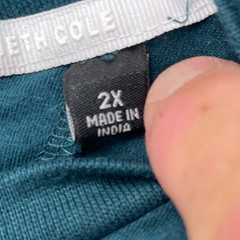 NWT Kenneth Cole Men’s T-Shirt 2XL Teal Cotton Blend Short Sleeve KTXJ85TEAA3