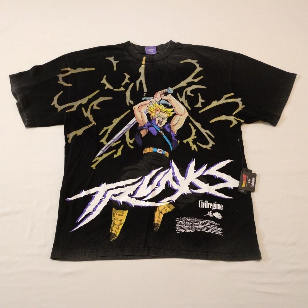 Civil Regime x Dragon Ball Z Trunks Lightning T-Shirt Size Large