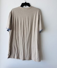 𝅺Left Coast Tee Henley Shirt Stripe Short Sleeve Cotton Reversible Mens Medium