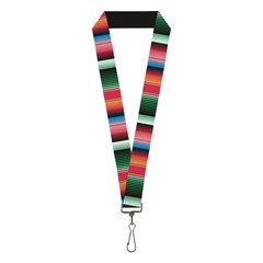 1.0 Inch Lanyard Zarape5 Vertical Multi Color Stripe ID Badge Holder Strap