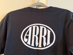 ARRI Anvil Lightweight Black 100% Cotton T-Shirt ARRI Logo Front & Back Small